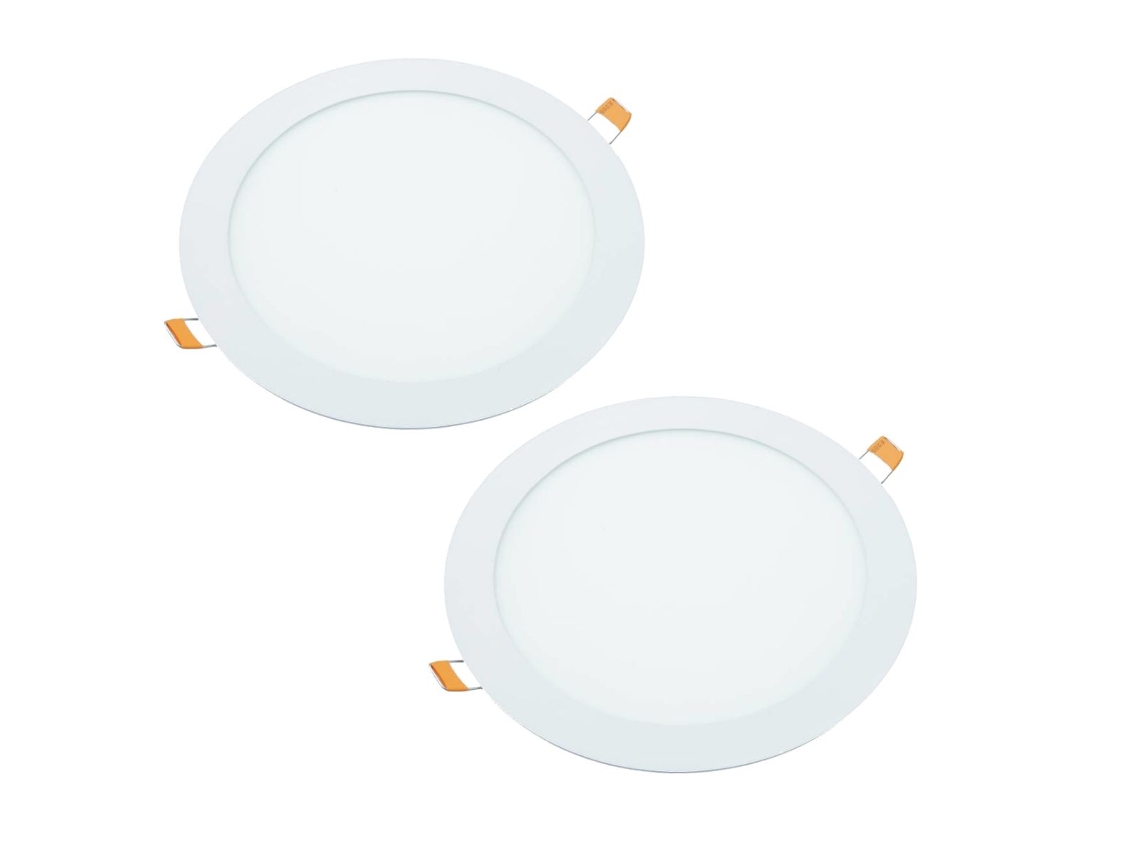 Set 2 Lámparas de Techo JANDEI LED Downlight Redondo (18W - Luz Blanca Neutra - 4200K)
