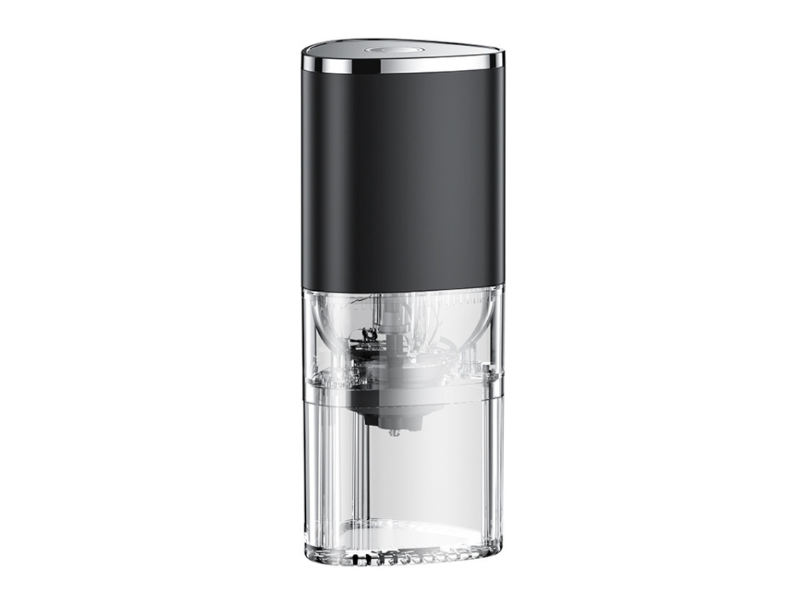 Molinillo de café eléctrico Mdug con accesorio magnético y compactador de cuchillas de acero inoxidable (negro)