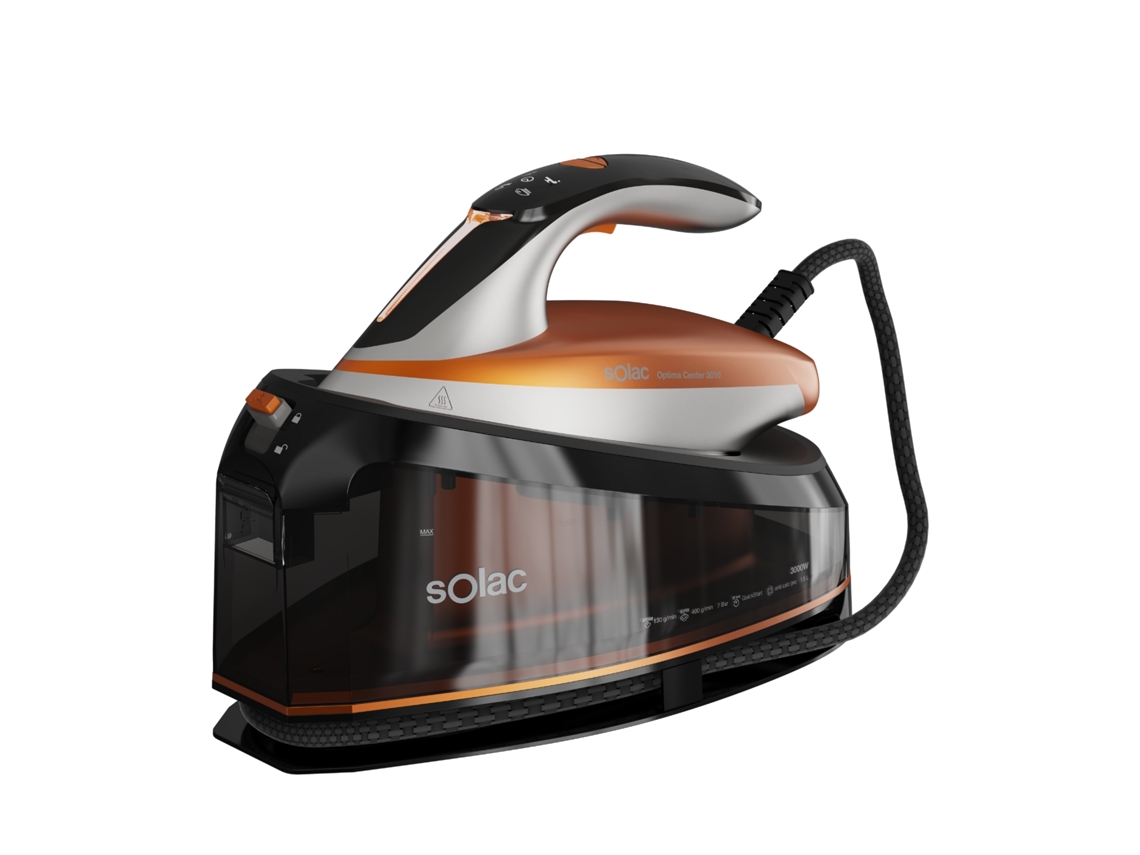 Estación de planchado Solac Optima Center 3010 (cpb6110), 3000 W, 7 bares, pulverización 400 g/min, vapor 130 g/min, depósito de 1,5 l