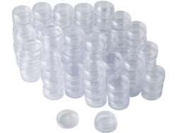 VVJIJILLY Caixa De 108 Peças Para Cosméticos, Frasco Vazio Transparente Com Tampa, Para Bálsamo Labial, Creme, Caixa Com Strass E Pérolas, Amostras