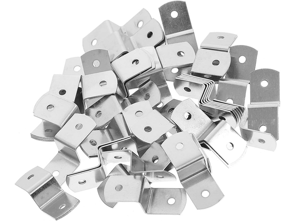 50 Clips En Z Plateados Para Marcos De Fotos, Fijaciones De Metal.
