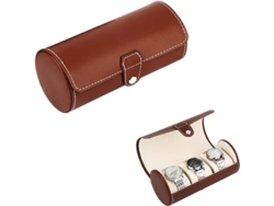 Caja De Viaje Para Guardar Relojes Con 3 Cojines, Organizador De Joyas Y Relojes (marrón)