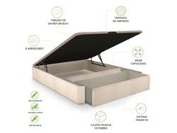 Canapé con cajón frontal 135-150 cm Luxury Max 3D 150x190 cm
