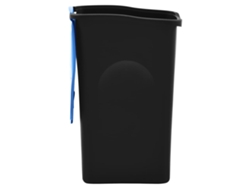 Cubo de basura de 50 l con tapa abatible, color negro y azul, ideal para el hogar, la sala de estar y la cocina.