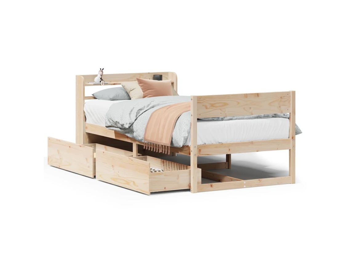 Maison Exclusive - Estructura De Cama Sin Colchón Madera Maciza De Pino 90x190 Cm