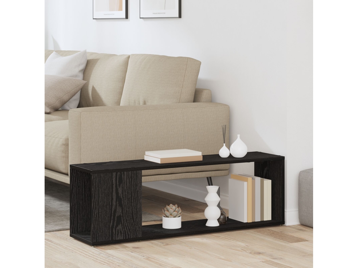 Estante Para Libros Negro Roble 100x24x32 Cm Madera