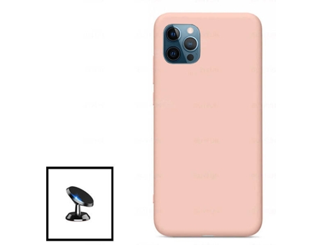 Carcasa + Soporte iphone 12 Mini PHONECARE Silicona Líquida Rosa 98543