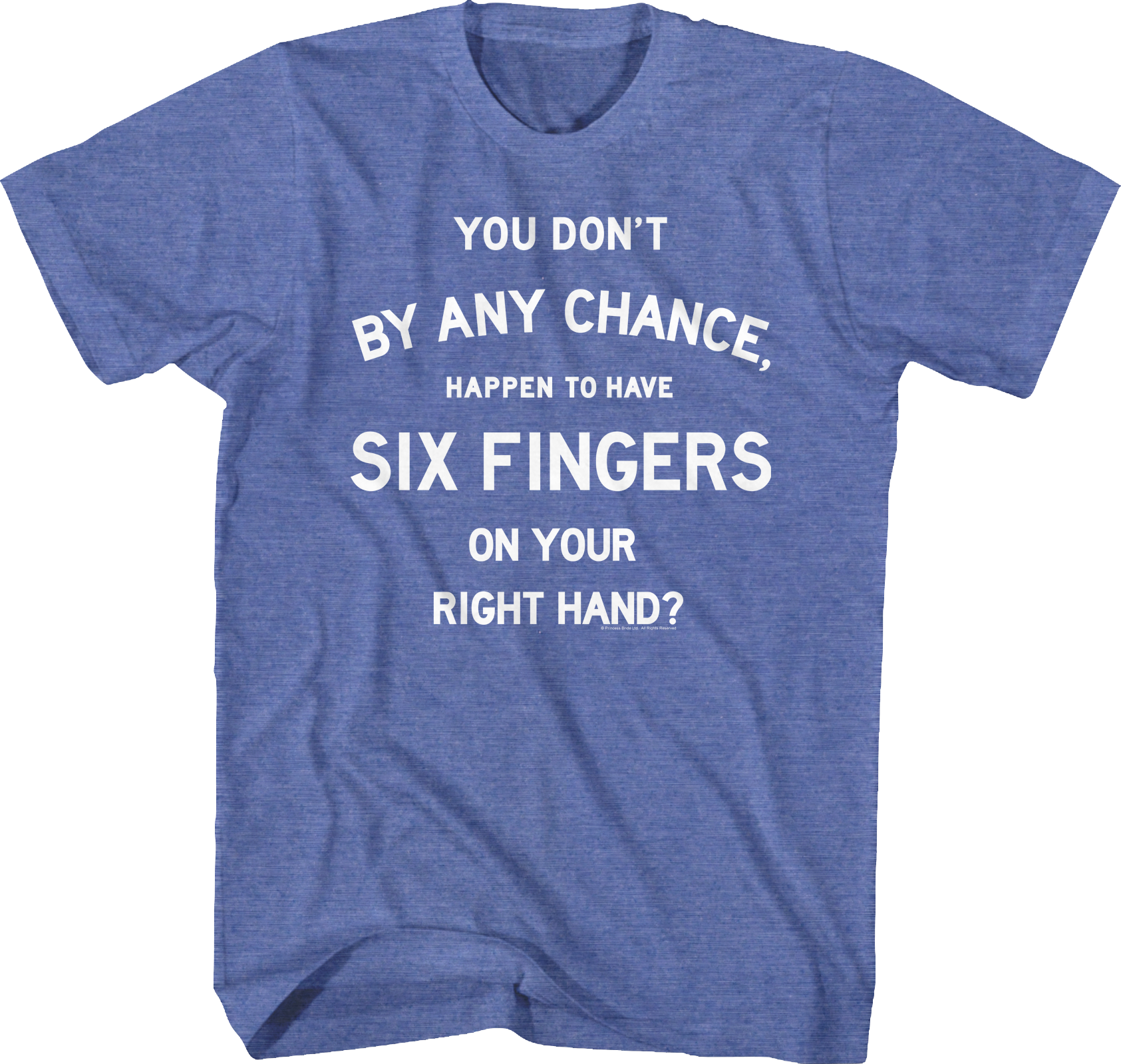 Camiseta Unisexo DEEPSTONE Six Fingers Princess Bride Azul jaspeado real (M)