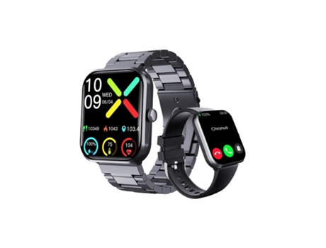 Smartwatch CHRONUS F96 para Hombres y Mujeres Luz Roja Sos Oxígeno en Sangre No Invasivo Azúcar en Sangre Met Negro