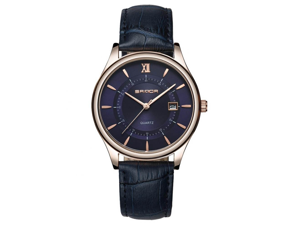 Reloj De Pulsera De Cuarzo Para Hombre Simple Y Moderno Sanda Azul