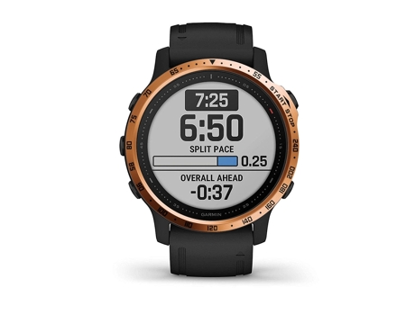 Garmin Fenix 6S/6S Pro/6S Anillo de bisel de acero para reloj inteligente con zafiro, una versión (anillo de oro rosa con letras negras)