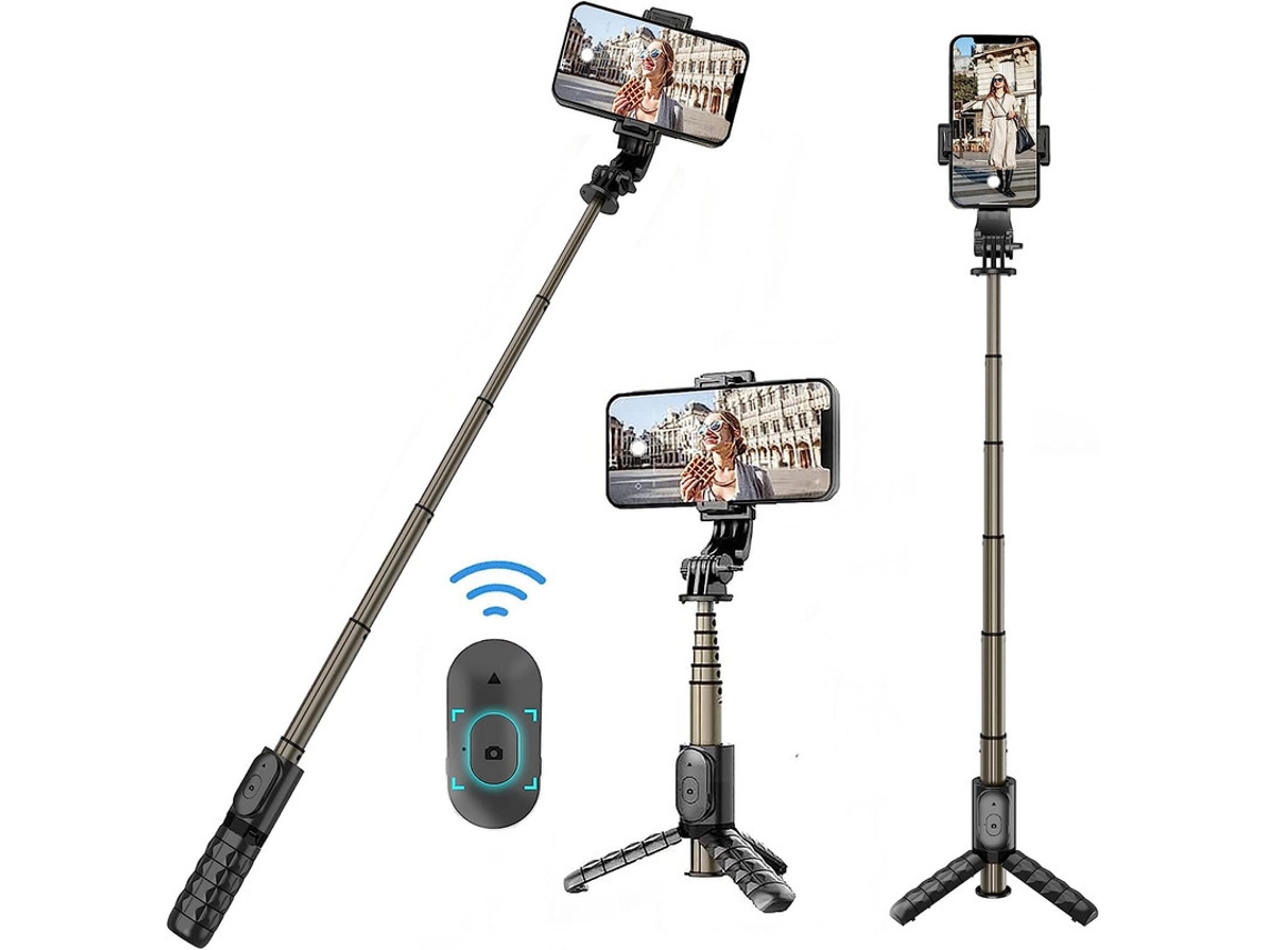 Trípode CHRONUS Extensible con Obturador Bluetooth Inalambrico Compatible con iPhone