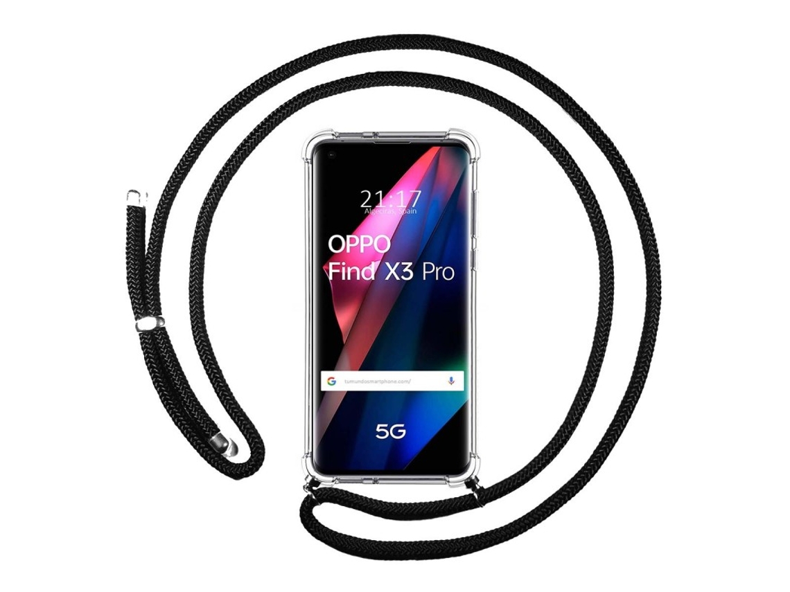 Carcasa Oppo Find X3 Pro 5G TUMUNDOSMARTPHONE Colgante Negro