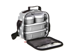 Bolsa Térmica Porta Alimentos 3L Con Recipientes Tatay Urban Food Casual (Gris-22.5 x 22 x 10 cm)