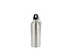 Botella de Agua Aluminio Con mosqueton. Cierre hermetico 500 ml. ORYX