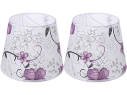 Pantallas De Tela Con Estampado Floral, Juego De 2, Para Lámparas De Mesa Y Techo, Espacio De Oficina.