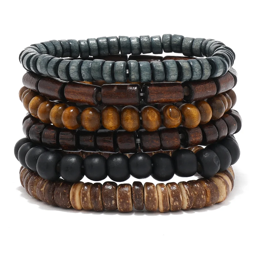 Pulsera De Cuentas De Madera, Pulsera Con Cruz Del Árbol De La Vida Para Meditación Y Yoga