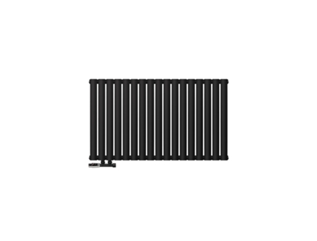 panel radiador Doble capa 600x1020 mm negro mate Set de conexión con termostato LUXEBATH