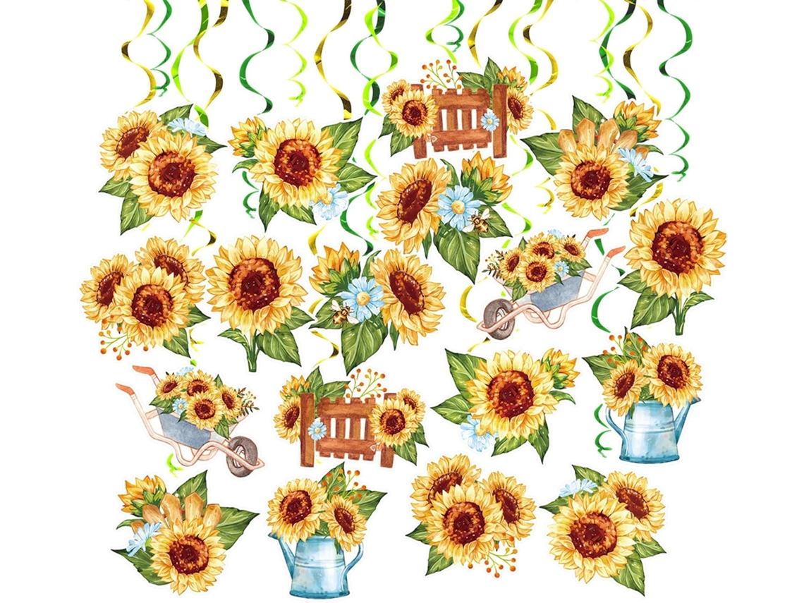 Girasoles Colgantes: Decoración Adecuada Para Techos Y Paredes En Fiestas Y Eventos.
