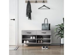 Banco Zapatero Organizador en Derivados de Madera Gris Sonoma 102X35X55 Cm