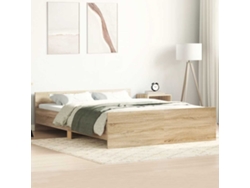 Estructura De Cama Con Cabecero Piecero Roble Sonoma 120x200 Cm