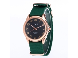 Reloj De Pulsera De Cuarzo Unisex Con Correa De Nylon Verde Estilo Casual
