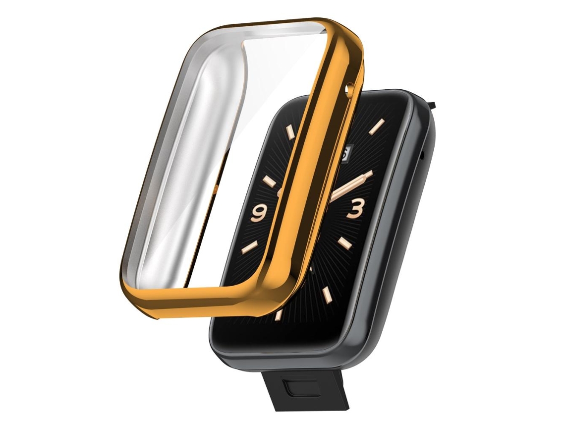 Capa Protetora Xiaomi Band7 Pro Com Moldura Tpu Eletroplatada E Vidro Temperado Anti-choque Transparente