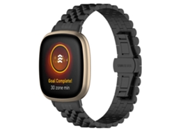 Pulsera de reloj en acero inoxidable. Negro Fitbit Versa 3 / 4 / 5