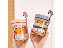 Tazas De Avena Instantánea (350 Ml/12,32 Oz, Cuchara Medidora Incluida), Recipiente De Vidrio Compacto Para Ensalada, Recipiente Para Yogur.