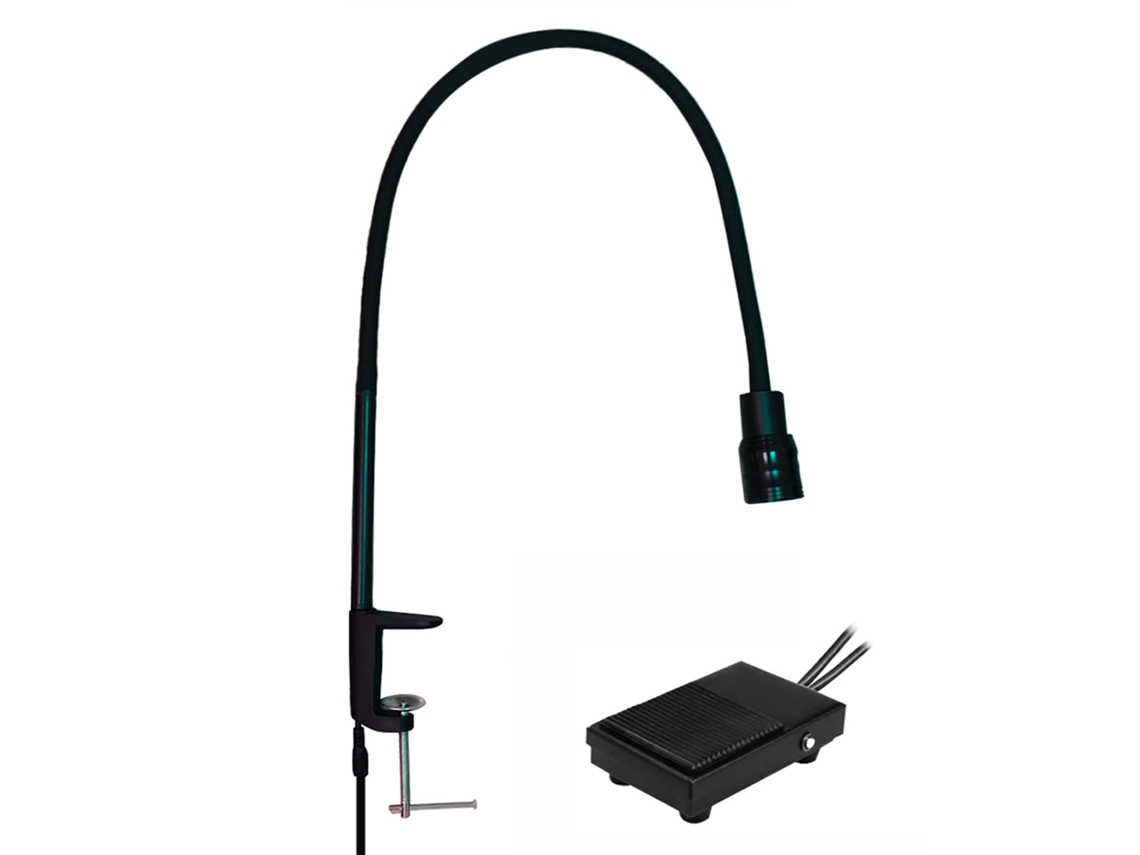 Lâmpada Uv Led De Mesa Com Pescoço Flexível E Pedal Para Cura De Cola Uñas E Cílios Portátil 5w Plug Us