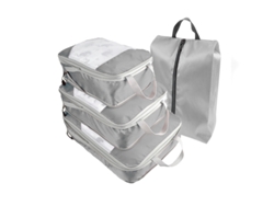 Juego De 4 Piezas, Organizadores De Equipaje De Viaje De Malla Expandible Para Ropa, Ropa Interior CHRUI Grey