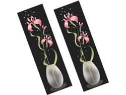 2 Juegos De Pegatinas De Pared Con Diseño De Flor En Jarrón, Autoadhesivas Para Decoración