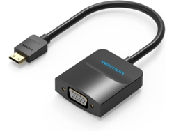 Cable Adaptador VENTION convertidor Mini HDMI para VGA. con Micro USB hembra y puerta de audio de 0.15 m - negro