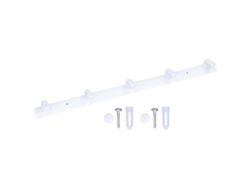 Perchero de pared moderno con 5 ganchos, color blanco, para baño y sala de estar.