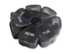 Organizador Semanal De Pastillas, Caja De Medicamentos De 7 Compartimentos, Portátil Y Sellada.