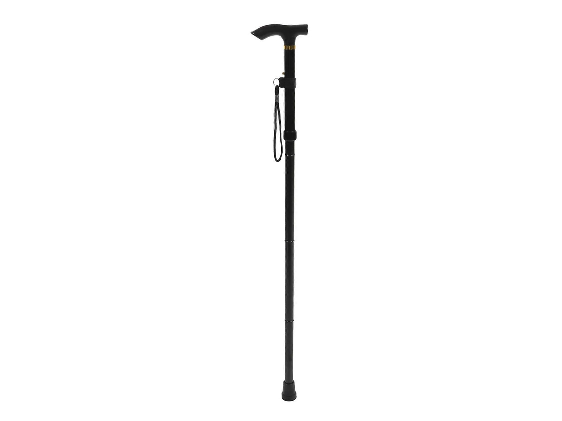 Bastón plegable fabricado en aleación de aluminio antideslizante, ligero y ajustable en 4 secciones, ideal para montañismo y senderismo.