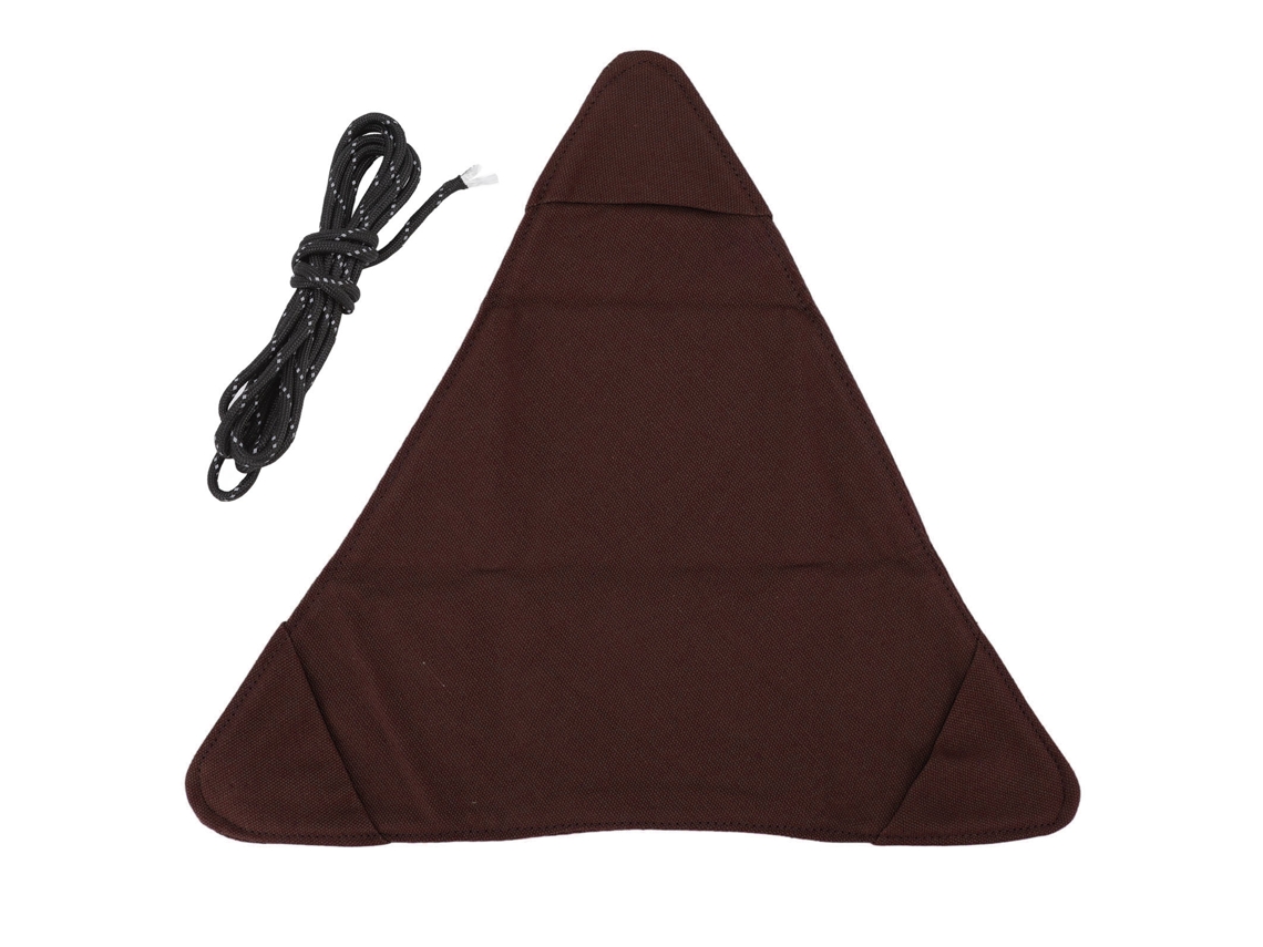 Taburete triangular de tela plegable portátil para acampar y pescar, color marrón