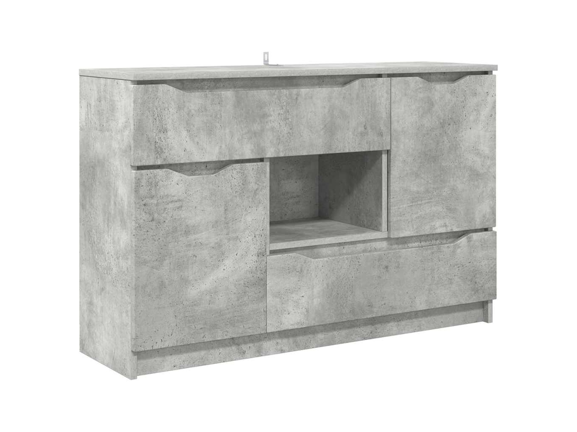 Maison Exclusive - Vitrina Gris Concreto 100 X 30 X 65,6 Madera Contrachapada