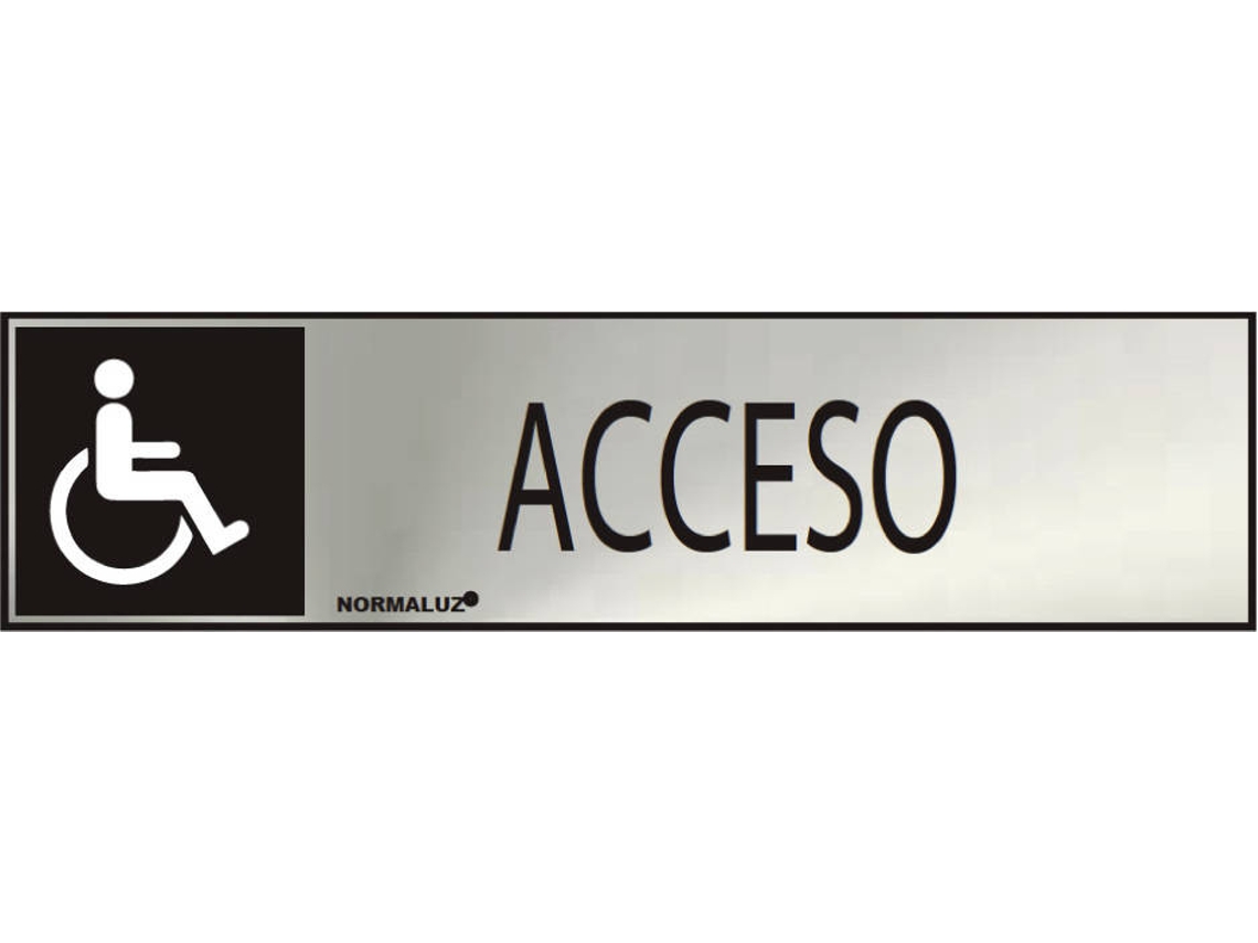 Etiqueta Informativa NORMALUZ "Acceso" (Adhesivo Inox 0,8Mm) 5X20Cm