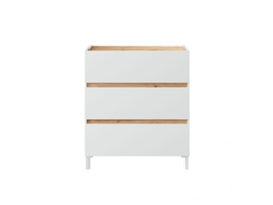 Cómoda Tempus Blanco Artik (Blanco Mate) - Roble Nodi 79 x 90,5 x 41 cm