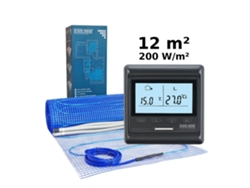 Kit de calefacción eléctrica por suelo radiante de 12 m², 200 W/m², termostato programable Grand Meyer HW800.