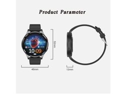 Reloj inteligente Yizhood con llamadas Bluetooth, reproducción de música, alertas y monitor de ECG, color negro