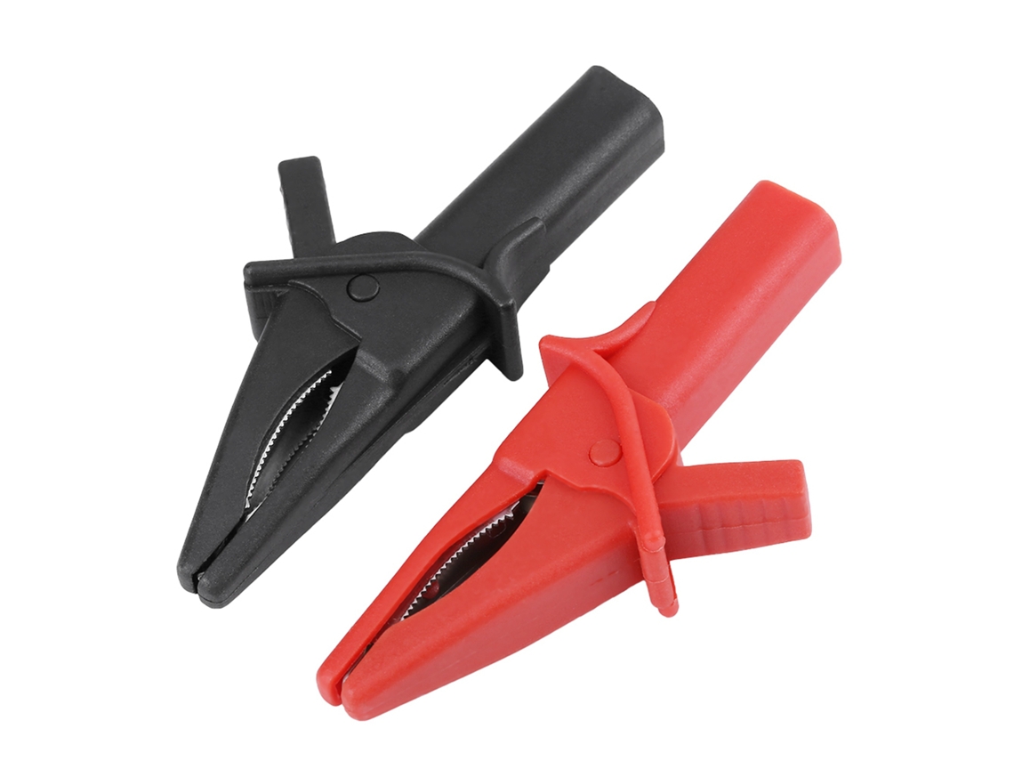 2 Piezas Pinzas Cocodrilo Ht18a Grande Delfín Rojo Negro Para Osciloscopio