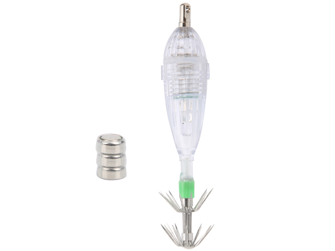 Encendedor Led Con Forma De Calamar Y Anzuelo, Luz Blanca Para Pesca Subacuática.