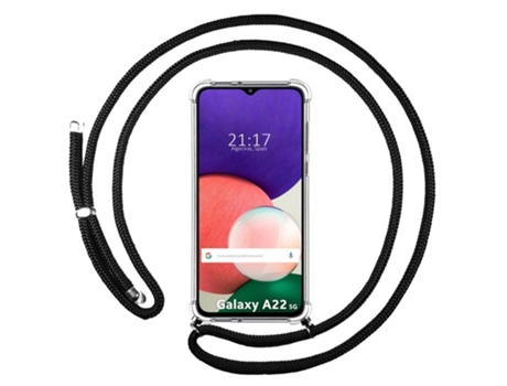 Carcasa Samsung Galaxy A22 5G TUMUNDOSMARTPHONE Colgante Negro