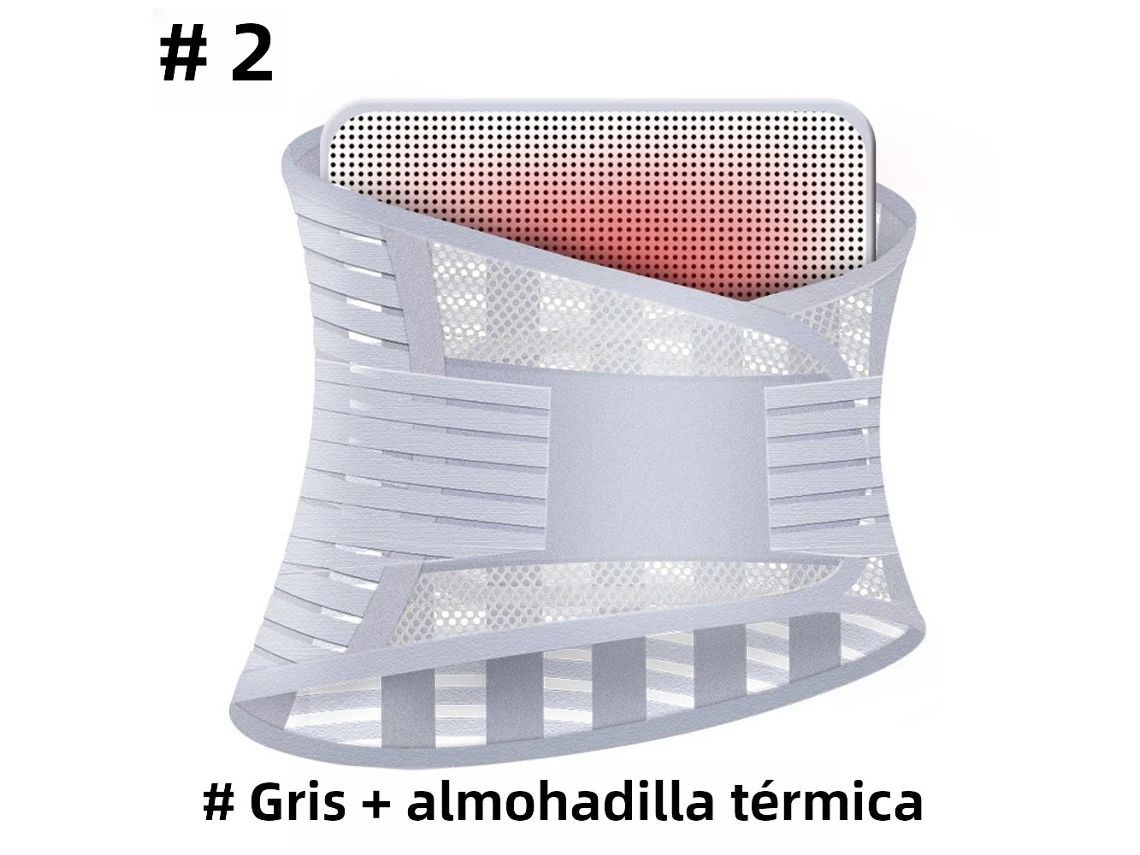 Cinturón de soporte lumbar para aliviar el dolor lumbar, con soporte para la espalda (gris calefactado P)