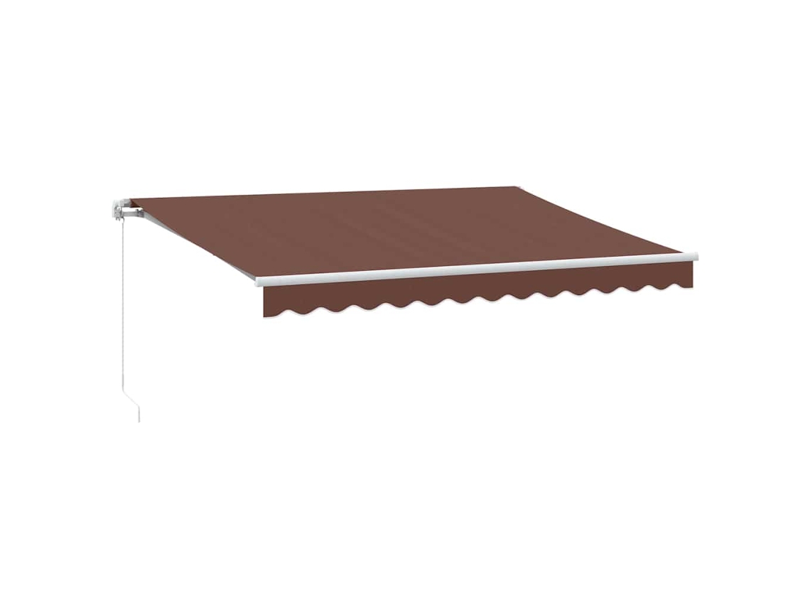 Maison Exclusive - Toldo Retráctil Manual Con Luz Led Marrón 350x250 Cm