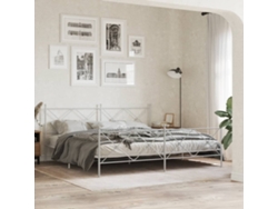 Estructura Cama Sin Colchón Con Estribo Metal Blanco 200x200 Cm