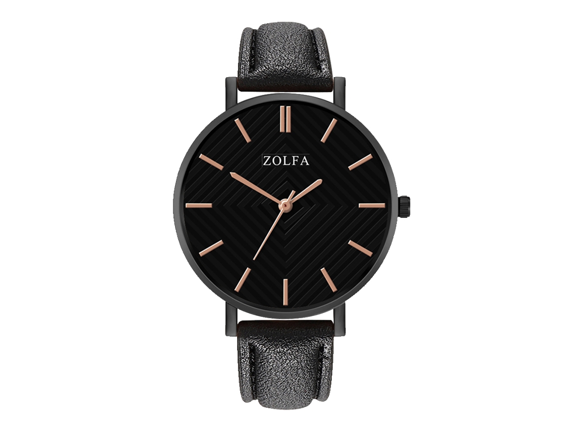 Reloj De Pulsera Para Parejas De Aleación Negra Con Esfera Redonda Y Movimiento De Cuarzo.