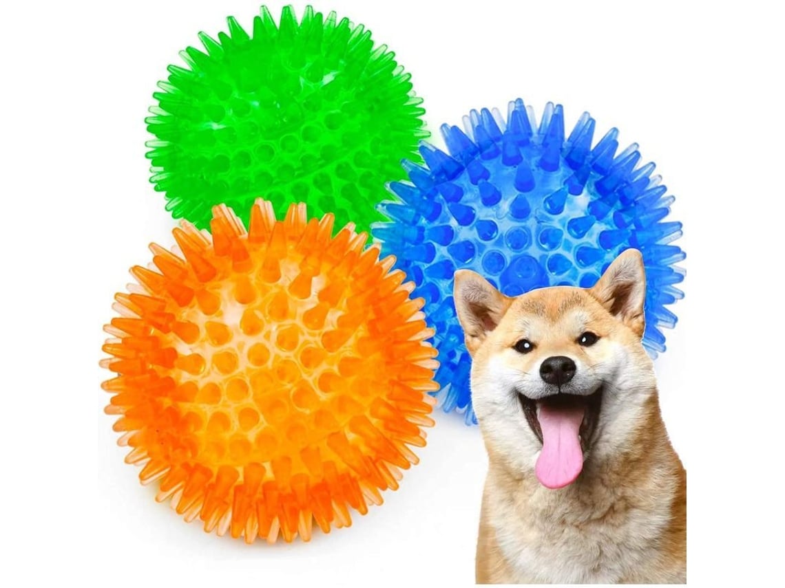 2026-pelotas De Borracha Para Cães Com Sino Brinquedo De Mastigação Flutuante Para Filhotes E Cães Médios